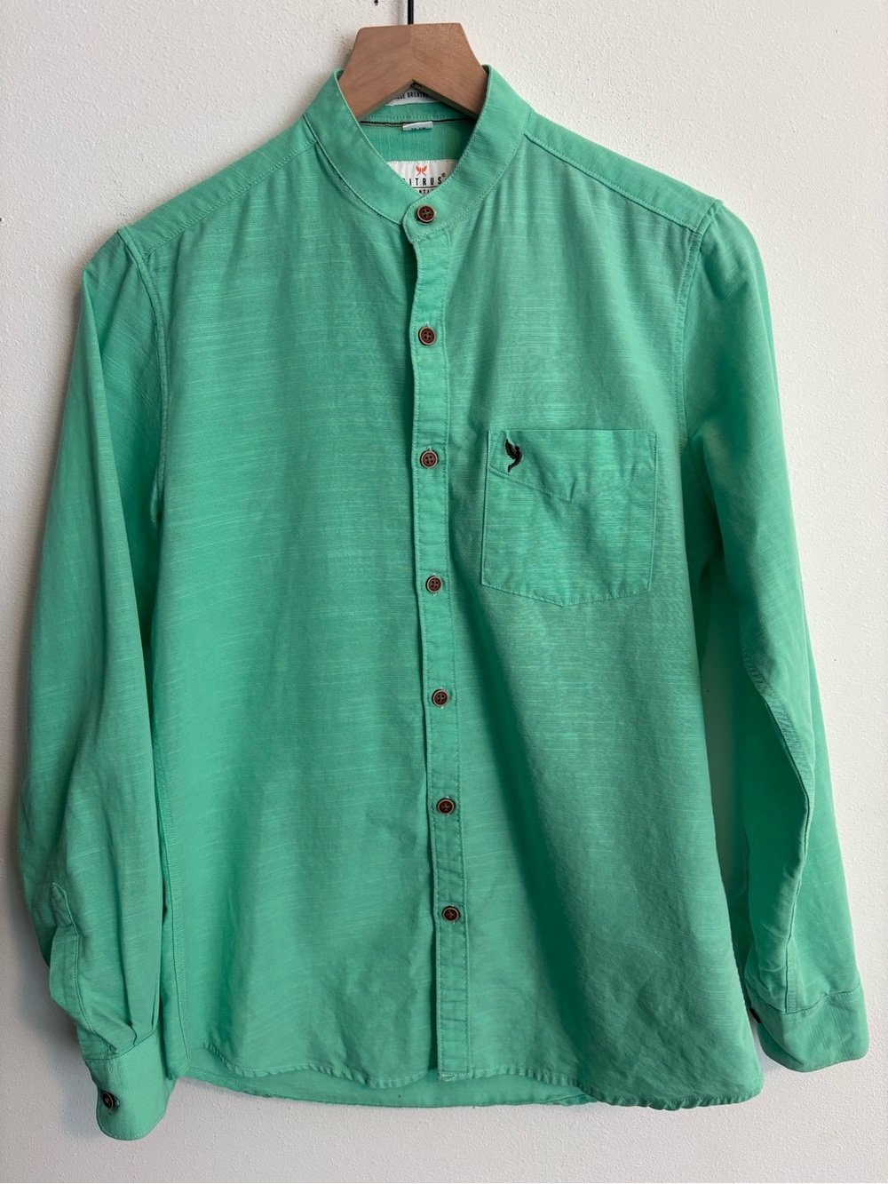 Citrus 100% Cotton Green Button-Up Shirt Size S